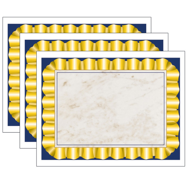 EDUCATORS RESOURCE H-VA669-3 Hayes Certificates, 8-1/2in x 11in, Gold Ribbon Border, 50 Certificates Per Pack, Set Of 3 Packs EDUCATORS RESOURCE H-VA669-3 Hayes Certificates, 8-1/2in x 11in, Gold Ribbon Border, 50 Certificates Per Pack, Set Of 3 Packs