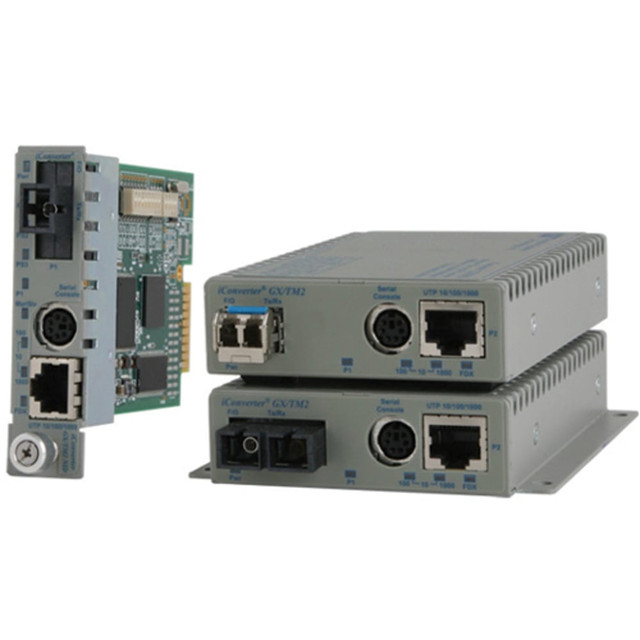 OMNITRON SYSTEMS TECHNOLOGY, INC. Omnitron 8922N-0-A  iConverter GX/TM2 - Fiber media converter - GigE - 10Base-T, 100Base-TX, 1000Base-T, 1000Base-X - RJ-45 / SC multi-mode - up to 1800 ft - 850 nm