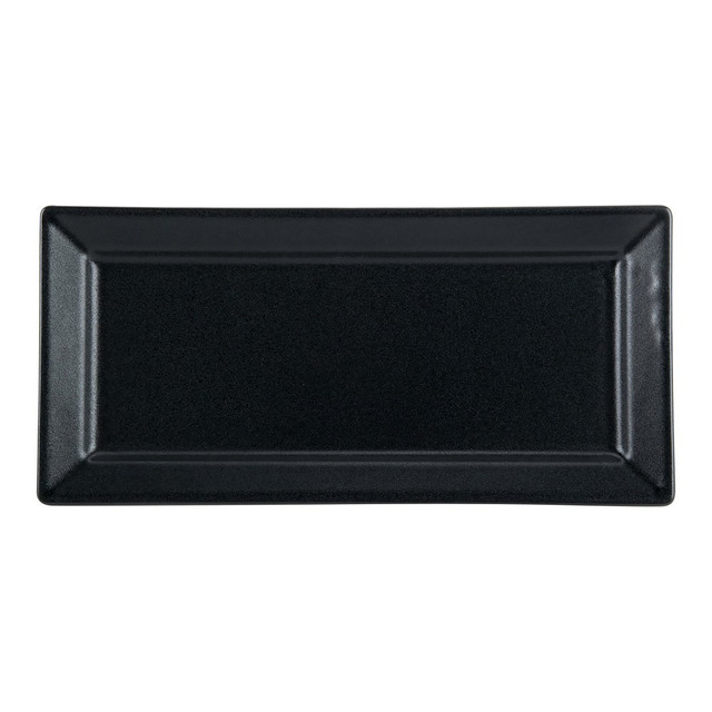 HALL CHINA COMPANY 18110AFCA Foundry Ceramic Rectangular Platters, 14 1/4in x 6 3/4in, Black, Pack Of 6 Platters