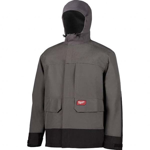 Milwaukee Tool 310G-XL Rain Jacket: Size XL, Gray, Polyester & Polyurethane