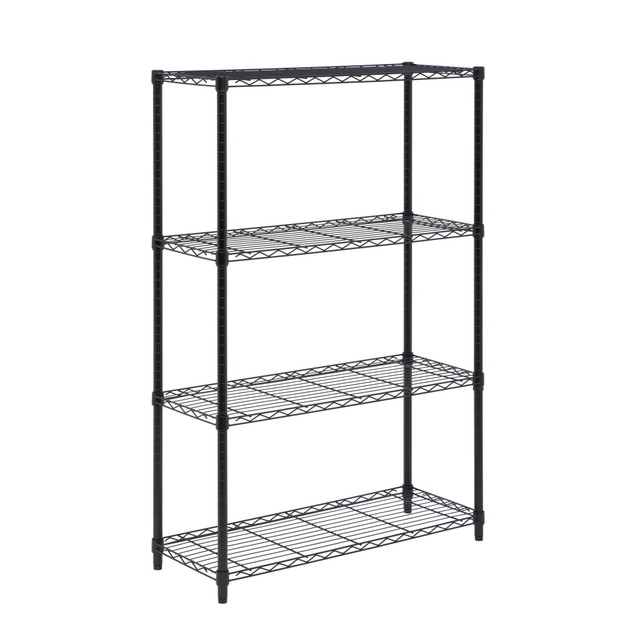 HONEY-CAN-DO INTERNATIONAL, LLC SHF-03936 Honey-Can-Do Urban Steel Adjustable Storage Shelving Unit, 4-Tiers, 54inH x 14inW x 36inD, Black