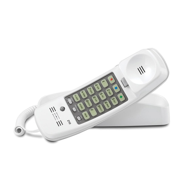 VTECH HOLDINGS LTD 210WH AT&T 210 Corded Trimline Phone with Speed Dial and Memory Buttons, White VTECH HOLDINGS LTD 210WH AT&T 210 Corded Trimline Phone with Speed Dial and Memory Buttons, White
