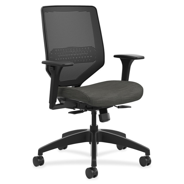 HNI CORPORATION HONSVM1ALC10TK HON Solve Fabric Mid-Back Task Chair, Ilira-Stretch Mesh Back, Black