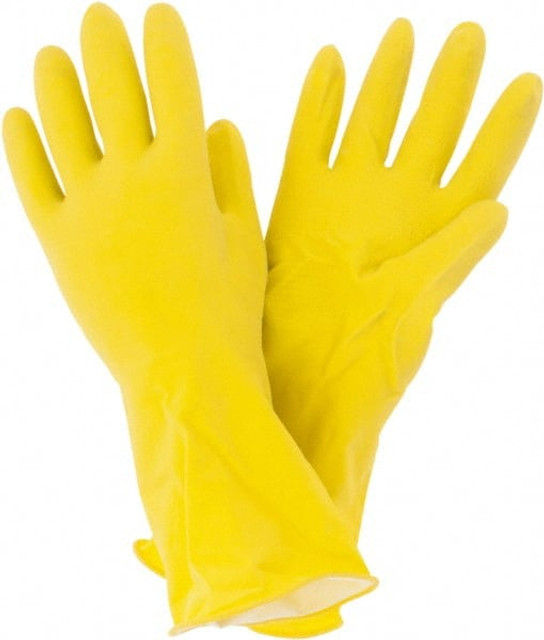 PRO-SAFE 48-L162Y/M Chemical Resistant Gloves: Medium, 16 mil Thick, Latex, Unsupported