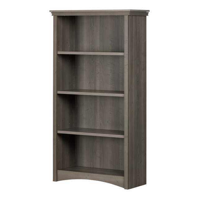 SOUTH SHORE IND LTD 11930 South Shore Gascony 57-3/4inH 4-Shelf Bookcase, Gray Maple