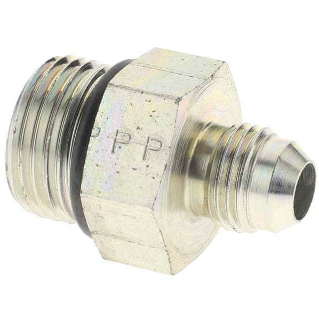 Parker 712135 Steel Flared Tube Connector: 3/8" Tube OD, 7/8-14 Thread, 37 ° Flared Angle