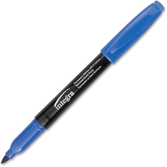INTEGRA INC 30017 Integra Permanent Fine-Point Markers, Blue, Pack Of 12 INTEGRA INC 30017 Integra Permanent Fine-Point Markers, Blue, Pack Of 12