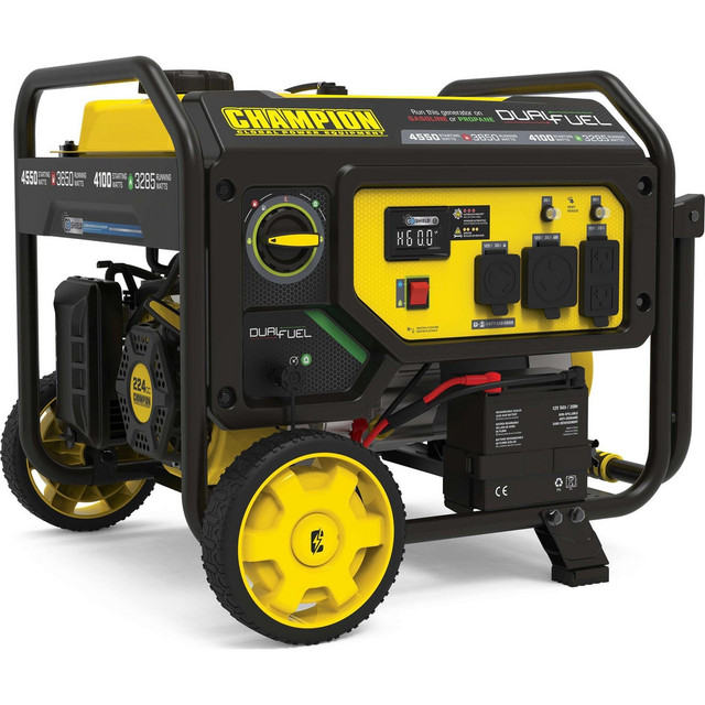 Champion Power Equipment 201157 Portable Power Generators; Starting Method: Electric; Recoil ; Running Watts: 3650kW ; Starting Watts: 4550kW ; Run Time Half Load: 14hr ; Number Of Outlets: 4.000 ; Generator Outlet Type: 120V Locking (L5-30R); 120V (