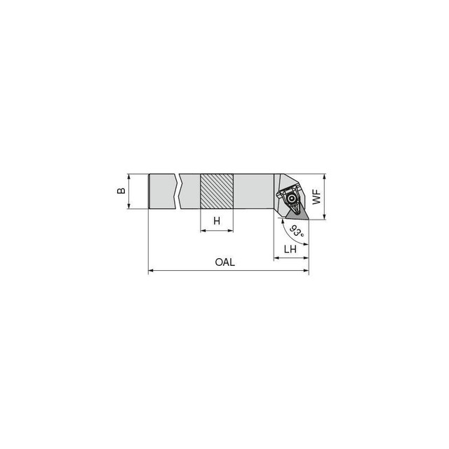 Ceratizit 70591825 Indexable Turning Toolholders; Toolholder Style: DTJNL ; Lead Angle: 93.000 ; Insert Holding Method: Wedge ; Shank Width (mm): 25.00 ; Shank Height (mm): 25.00 ; Overall Length (mm): 150.0000