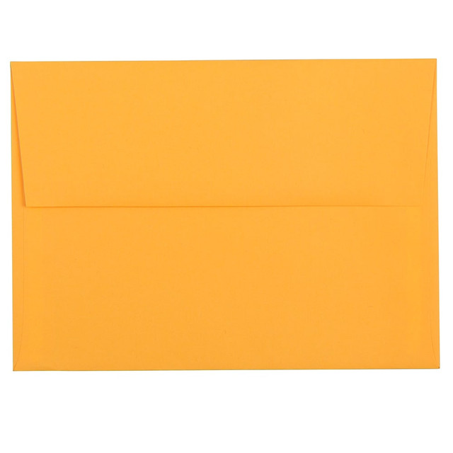 JAM PAPER AND ENVELOPE JAM Paper 516312647  Booklet Invitation Envelopes, A7, Gummed Seal, Orange, Pack Of 25