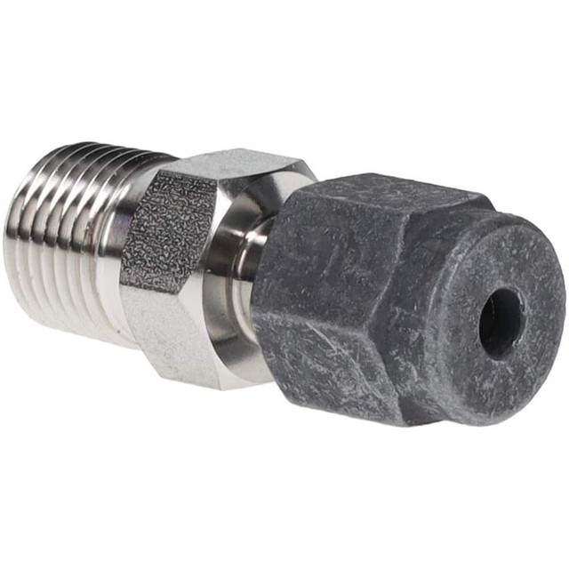 Parker 2-2 FBZ-SS Compression Tube Connector: 1/8" Thread, Compression x MNPT