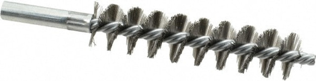 Schaefer Brush 43531 Double Stem/Single Spiral Tube Brush: 15/16" Dia, 6-1/4" OAL, Stainless Steel Bristles