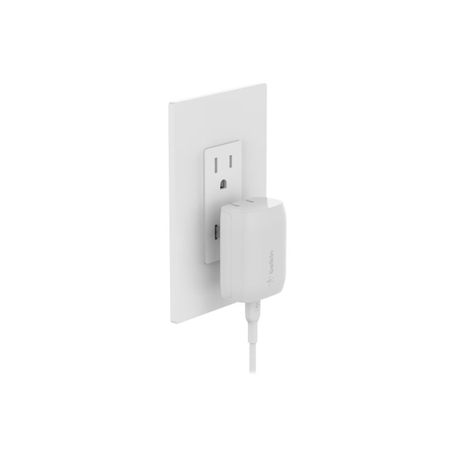 BELKIN, INC. WCA006DQWH Belkin 20-Watt USB-C Wall Charger, White BELKIN, INC. WCA006DQWH Belkin 20-Watt USB-C Wall Charger, White