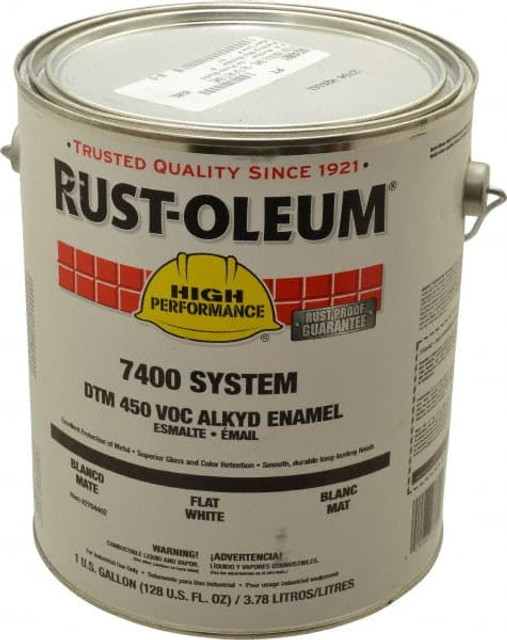 Rust-Oleum 2764402 Industrial Enamel Paint: 10 gal, Flat, White