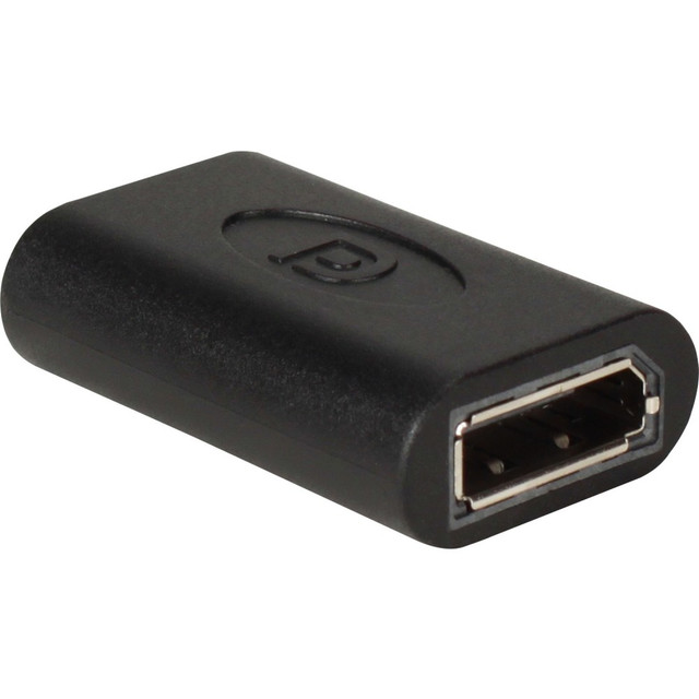 QVS, INC. QVS DP-FF  DisplayPort Female to Female Digital A/V Gender Changer/Coupler - 1 x DisplayPort Digital Audio/Video Female - 1 x DisplayPort Digital Audio/Video Female - 3840 x 2160 Supported - Black