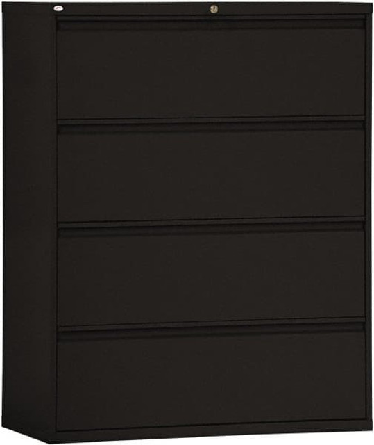 ALERA ALEHLF4254BL Horizontal File Cabinet: 4 Drawers, Steel, Black