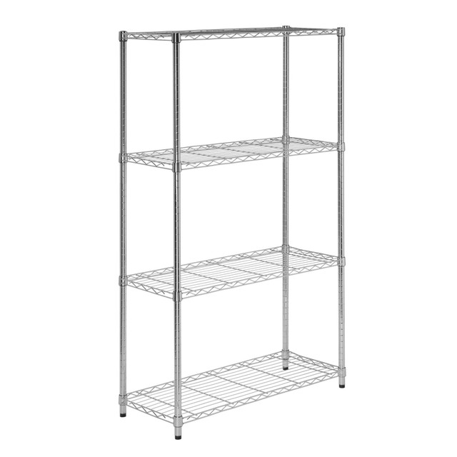 HONEY-CAN-DO INTERNATIONAL, LLC SHF-01456 Honey-Can-Do Urban Steel Adjustable NSF Shelving Unit, 4-Tiers, Chrome HONEY-CAN-DO INTERNATIONAL, LLC SHF-01456 Honey-Can-Do Urban Steel Adjustable NSF Shelving Unit, 4-Tiers, Chrome