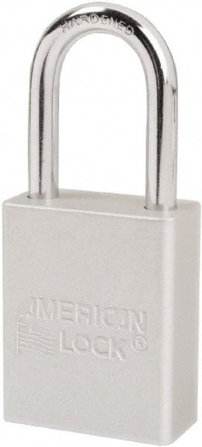 American Lock S1106CLR Lockout Padlock: Keyed Different, Key Retaining, Aluminum, Plated Metal Shackle, Silver