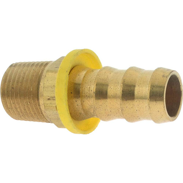 CerroBrass P-301-108 Barbed Push-On Hose Male Connector: 1/2" NPTF, Brass, 5/8" Barb