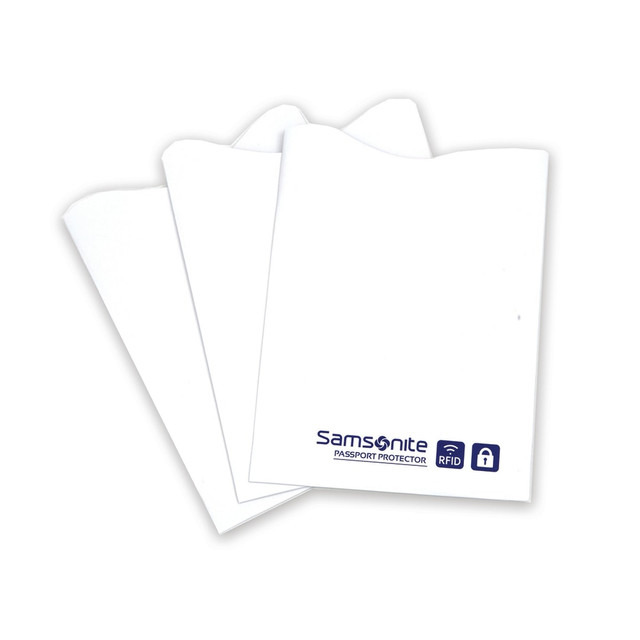 SAMSONITE LLC 77772-1908 Samsonite RFID Sleeves, 3 7/16inH x 2 7/16inW x 1/16inD, White, Pack Of 3