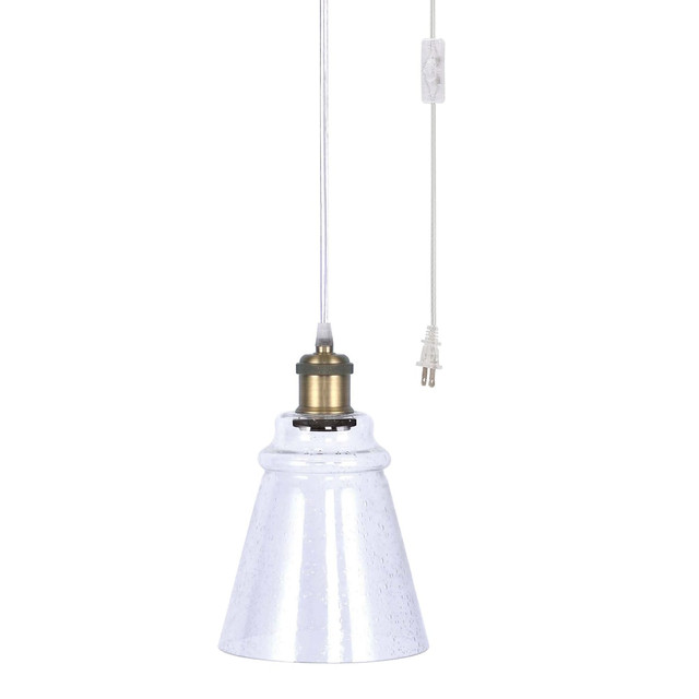 GRANDVIEW GALLERY LLC PL9-TAURUS-RBW GLAU LumiSource Taurus Contemporary Pendant Ceiling Lamp, 7-1/2inW, Clear Shade/Gold Base