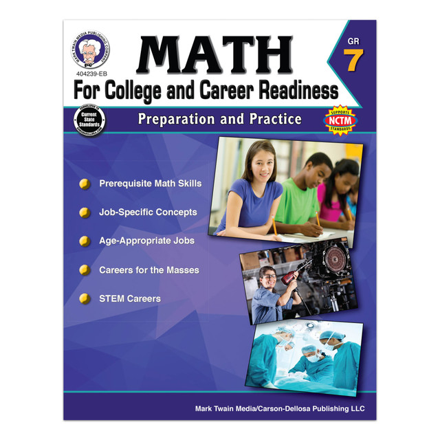 CARSON-DELLOSA PUBLISHING LLC Carson-Dellosa 404239  Math For College And Career Readiness Workbook, Grade 7