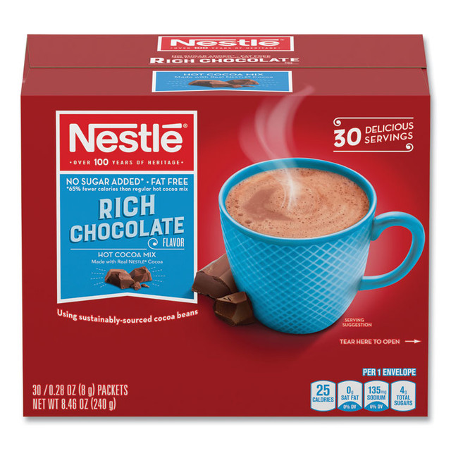 NESTLE Nestlé® 61411CT Hot Cocoa Mix, Rich Chocolate, 0.28 oz Packet, 30 Packets/Box, 6 Boxes/Carton