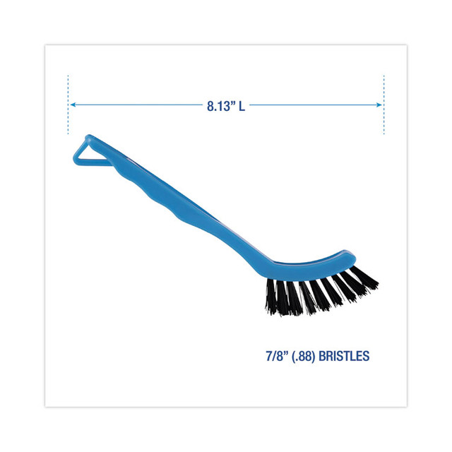 BOARDWALK 9008 Grout Brush, Black Nylon Bristles, 8.13" Blue Plastic Handle