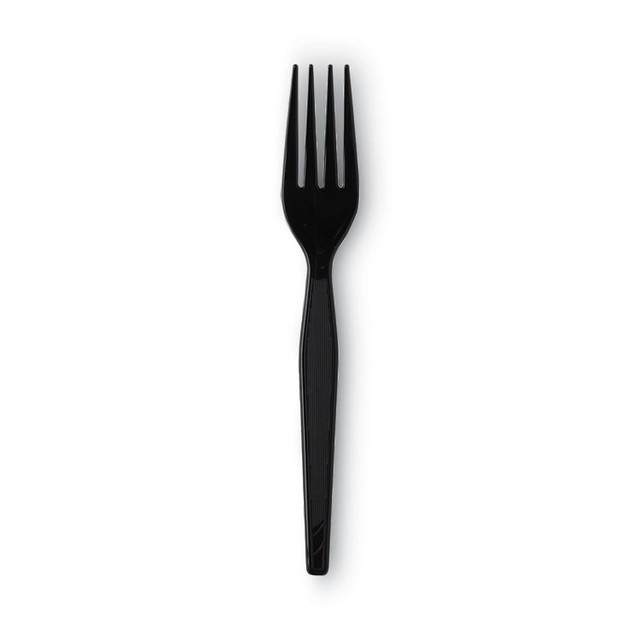 GEORGIA PACIFIC Dixie® FH53C7 Individually Wrapped Heavyweight Forks, Plastic, Black, 1,000/Carton