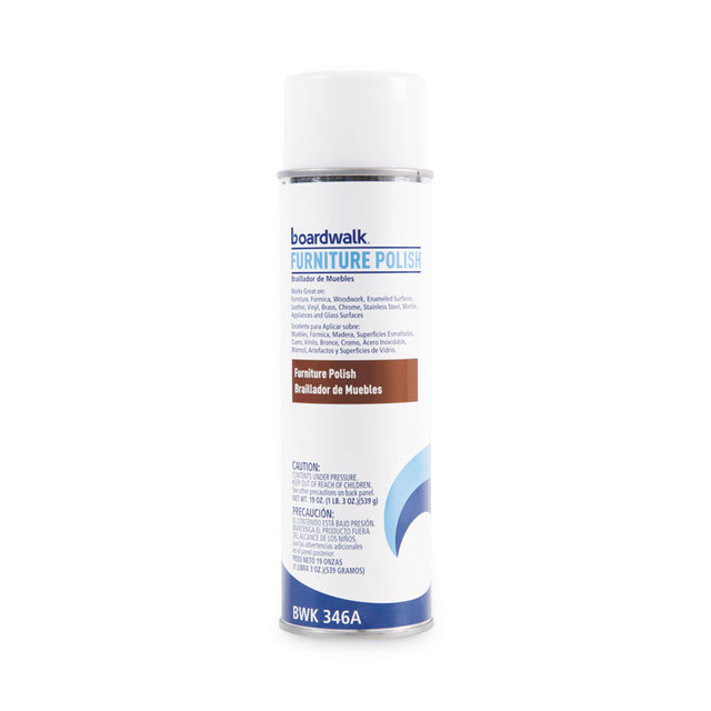 BOARDWALK 346-ACT Furniture Polish, Lemon Scent, 19 oz Aerosol Spray, 12/Carton