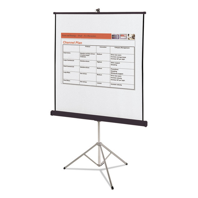 QUARTET MFG. 560S Portable Tripod Projection Screen, 60 x 60, White Matte Finish