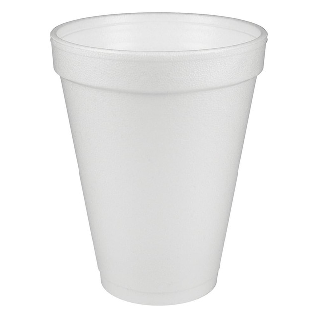 DART CONTAINER CORPORATION 12J12 Dart Insulated Foam Drinking Cups, White, 12 Oz, Box Of 1,000, DCC12J12