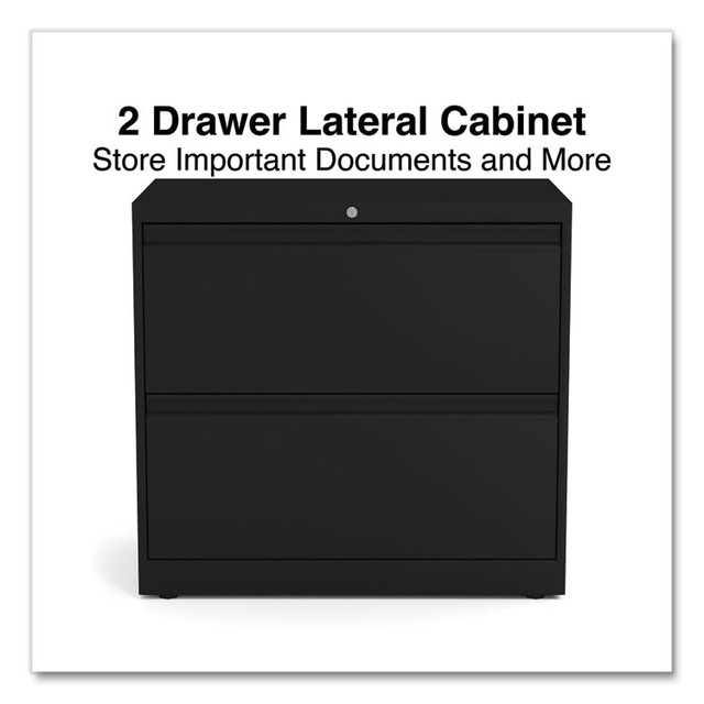 ALERA HLF3029BL Lateral File, 2 Legal/Letter-Size File Drawers, Black, 30" x 18.63" x 28"