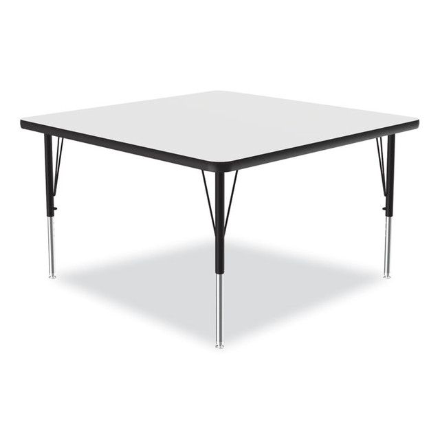 CORRELL, INC. 4848DE80954P Markerboard Activity Tables, Square, 48" x 48" x 19" to 29", White Top, Black Legs, 4/Pallet