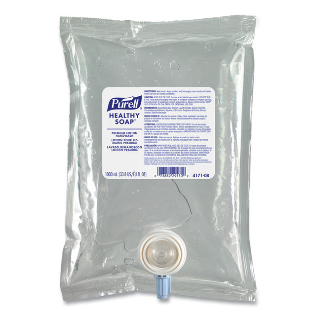 GO-JO INDUSTRIES PURELL® 417108CT HEALTHY SOAP Premium Lotion Handwash Refill, Waterfall Scent, 1,000 mL, 8/Carton