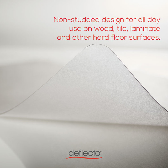 DEFLECTO CORPORATION CM21442FPC Clear All Day Use Chair Mat for Hard Floors, Rectangular, Straight Edges, 46" x 60", Clear