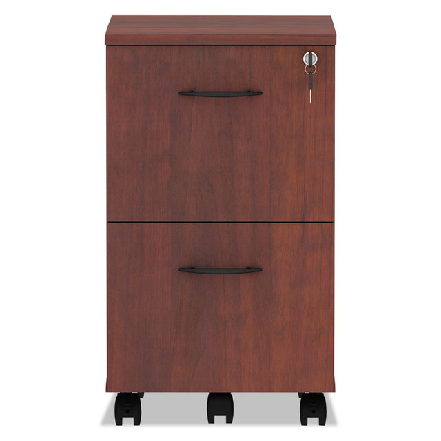 ALERA VA582816MC Alera Valencia Series Mobile Pedestal, Left or Right, 2 Legal/Letter-Size File Drawers, Medium Cherry, 15.38" x 20" x 26.63"