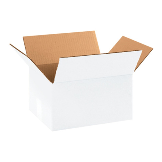 B O X MANAGEMENT, INC. Partners Brand 1186RW  Corrugated Boxes 11 1/4in x 8 3/4in x 6in, White, Bundle of 25