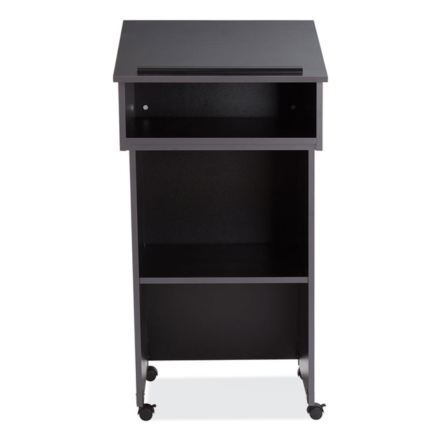 NATIONAL PUBLIC SEATING Oklahoma Sound® 22112BK Tabletop Lectern and AV Cart/Lectern Base, 23.75 x 19.87 x 47.5, Black