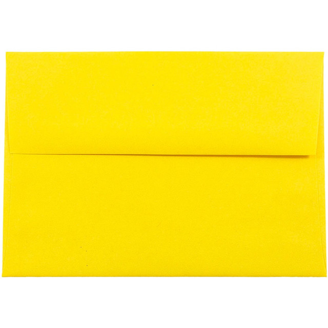 JAM PAPER AND ENVELOPE 96326 JAM Paper Booklet Invitation Envelopes, A7, Gummed Seal, 30% Recycled, Yellow, Pack Of 25