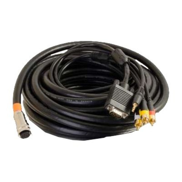 LASTAR INC. 60072 C2G RapidRun Plenum-rated Multi-Format All-In-One Runner Cable - Video / audio cable - VGA / composite video / audio - HD-15 (VGA), mini-phone stereo 3.5 mm, RCA x 3 male to MUVI connector male - 35 ft - black