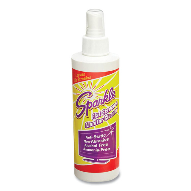 A.J. FUNK AND CO Sparkle 50128CT Flat Screen and Monitor Cleaner, Pleasant Scent, 8 oz Bottle, 2/Pack, 6/Carton
