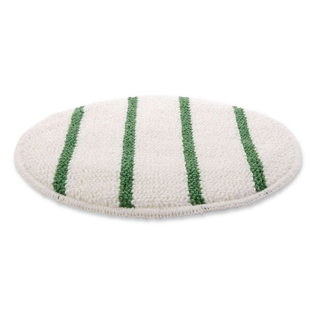RUBBERMAID COMMERCIAL PROD. P269EA Low Profile Scrub-Strip Carpet Bonnet, 19" Diameter, White/Green