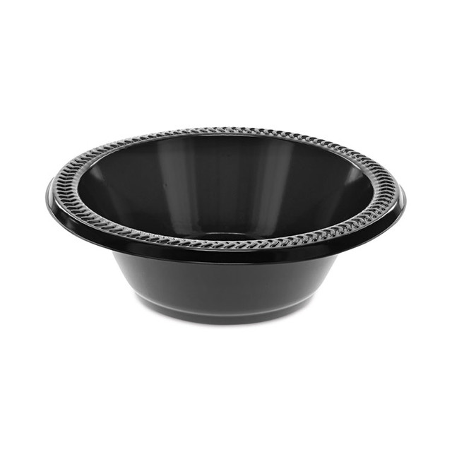 PACTIV EVERGREEN CORPORATION YPIB12E Prairieware Impact Plastic Dinnerware, Bowl, 12 oz, 5" dia, Black, 1,000/Carton