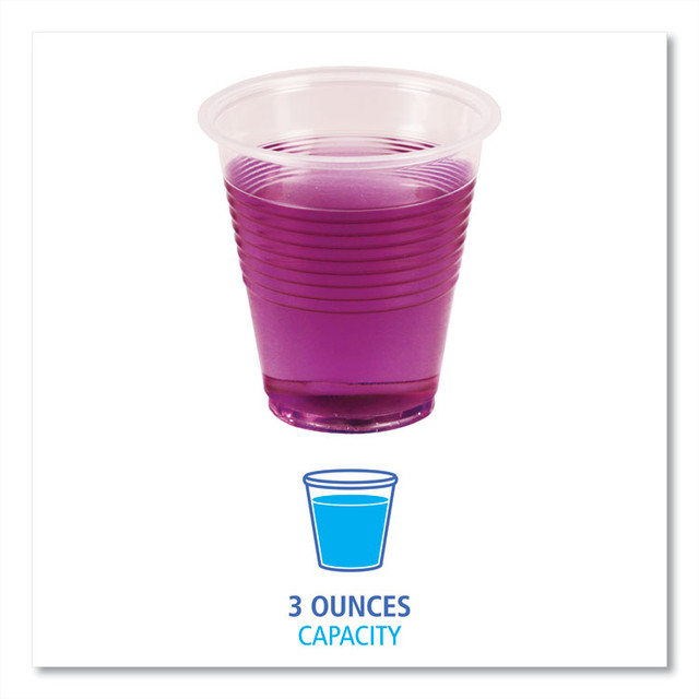 BOARDWALK TRANSCUP3PK Translucent Plastic Cold Cups, 3 oz, 125/Pack
