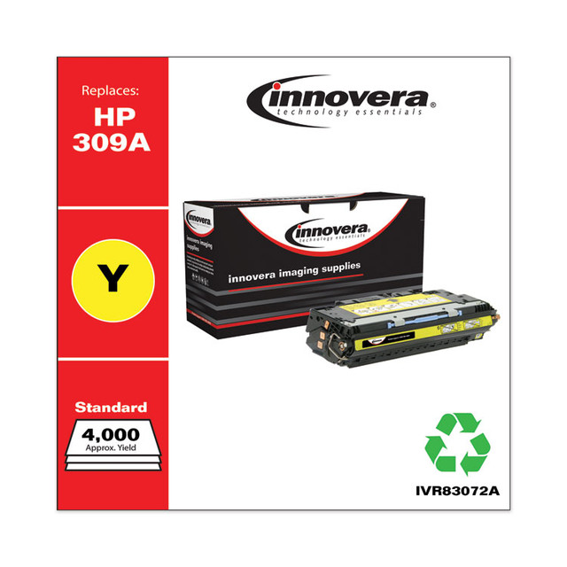 INNOVERA 83072A Remanufactured Yellow Toner, Replacement for 309A (Q2672A), 4,000 Page-Yield