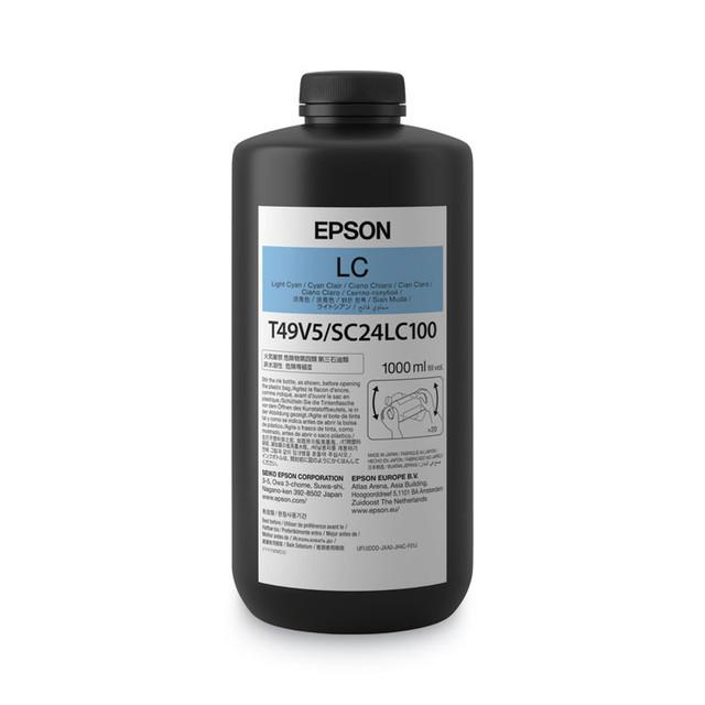 EPSON AMERICA, INC. T49V510 T49V510 (T49V) UltraChrome UV Ink, 1,000 mL, Light Cyan