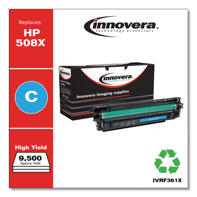 INNOVERA F361X Remanufactured Cyan High-Yield Toner, Replacement for 508X (CF361X), 9,500 Page-Yield