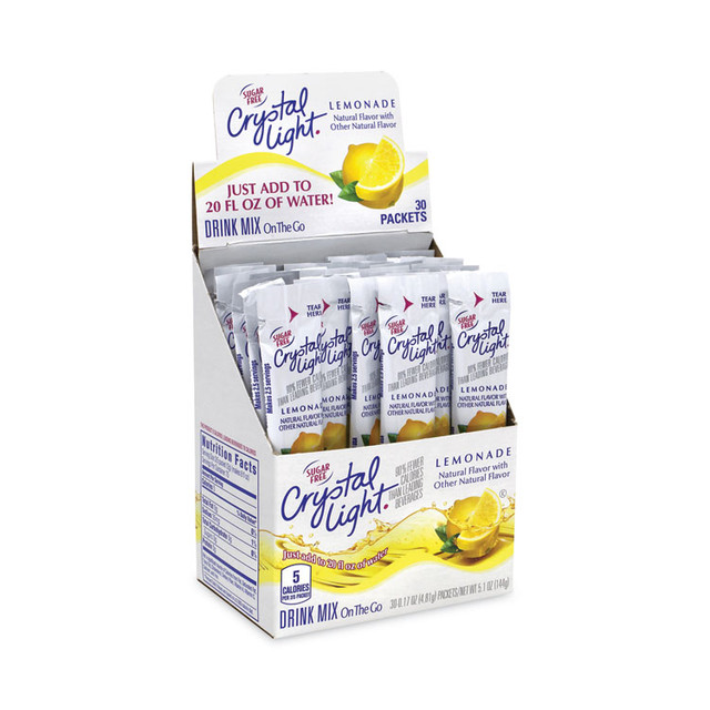 KRAFT FOODS, INC Crystal Light® 30700153 On-The-Go Sugar-Free Drink Mix, Lemonade, 0.17 oz Single-Serving Tubes, 30/Pack, 2 Packs/Carton