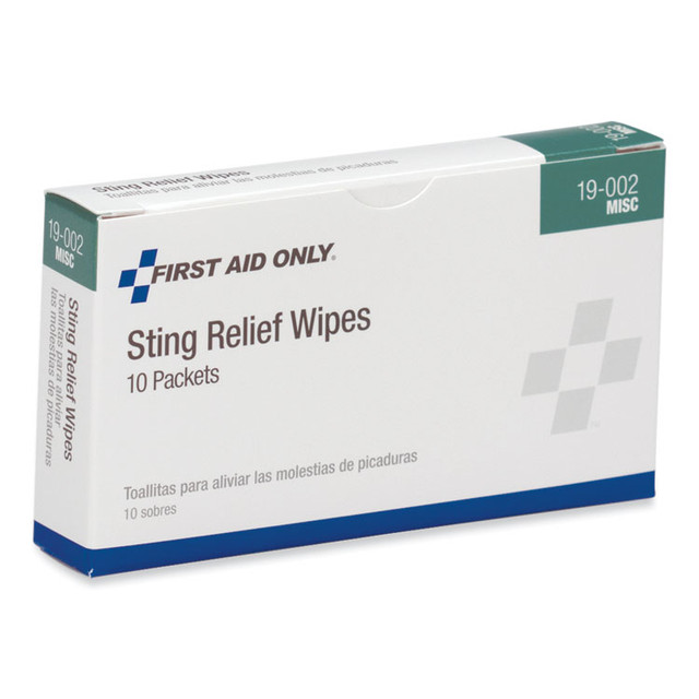 FIRST AID ONLY, INC. PhysiciansCare® by 19002 First Aid Sting Relief Pads, 10/Box